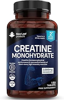 Creatine Monohydrate 3000mg - Micronised for Easy Absorption - Creatine Tablets 180 - Exercise Gym Supplement for Men & Women - Creatine Monohydrate Powder (Not Capsules) 2 Months Supply
