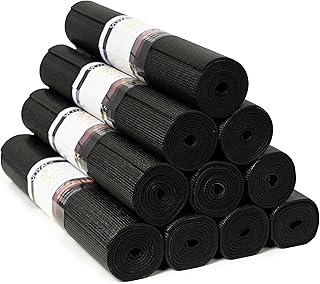 Voyage Yoga Mat, 10 Pack, 72" x 24" Professional Studio and Gym Bulk Yoga Mats, 5mm Thick, Durable, Anti-Tear, Non Slip Fitness and Exercise Mats