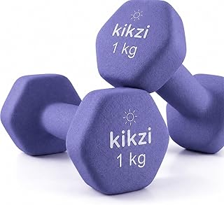 Premium Neoprene Dumbbell Pair - Cast Iron Core, Odor-Free & Non-Slip Grip. Hex Anti-Roll Hand Weights for Exercise, Workouts, Home Gym, Yoga & Pilates (1kg to 10kg)