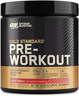 OPTIMUM NUTRITION Gold Standard Pre-Workout with Creatine, Beta-Alanine, and Caffeine for Energy, Flavor: Fruit Punch, 30 Servings