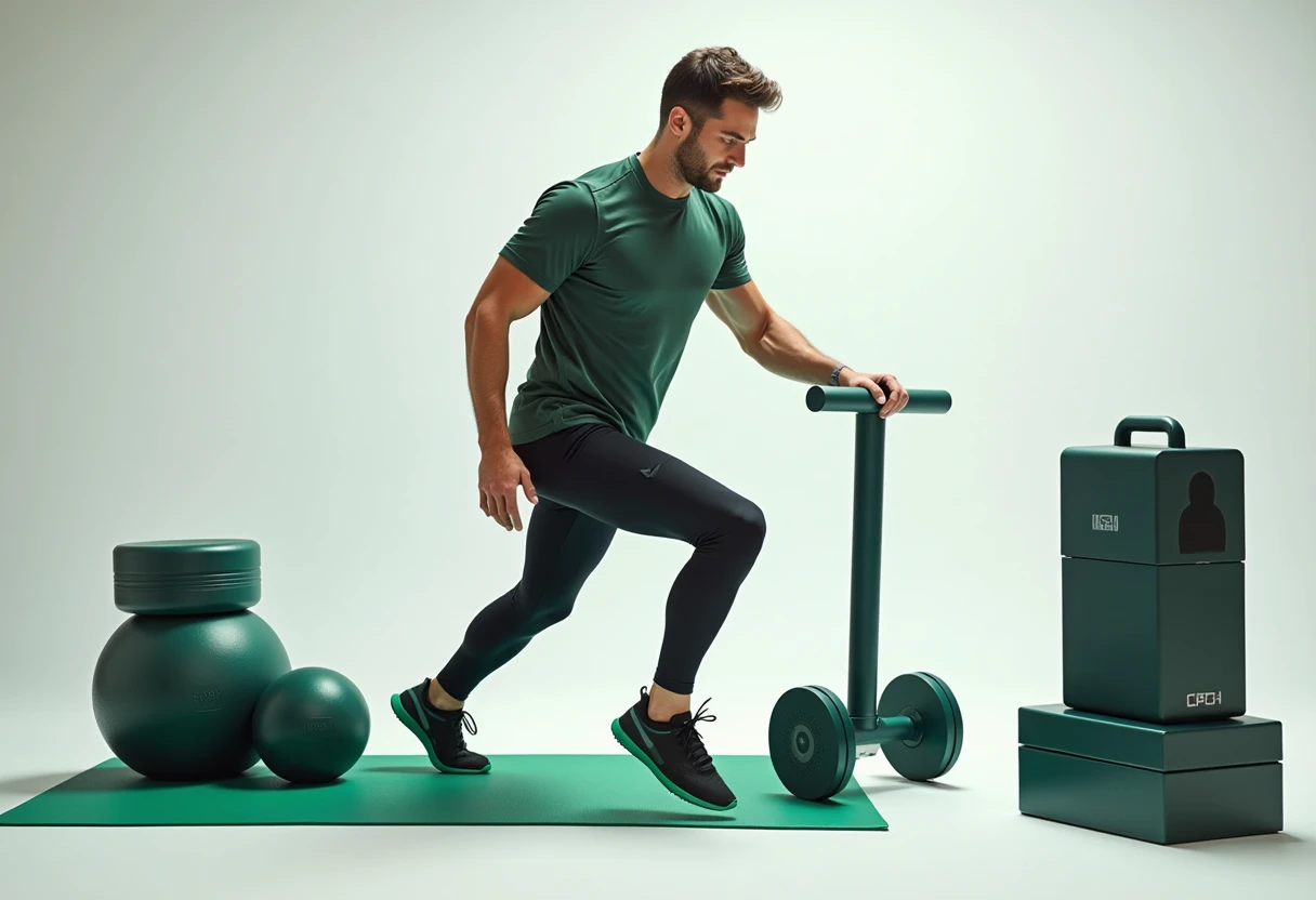 Athlete using versatile fitness gear