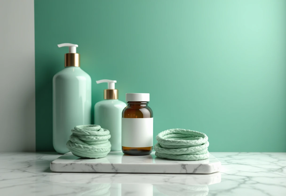 Premium supplement bottle on marble